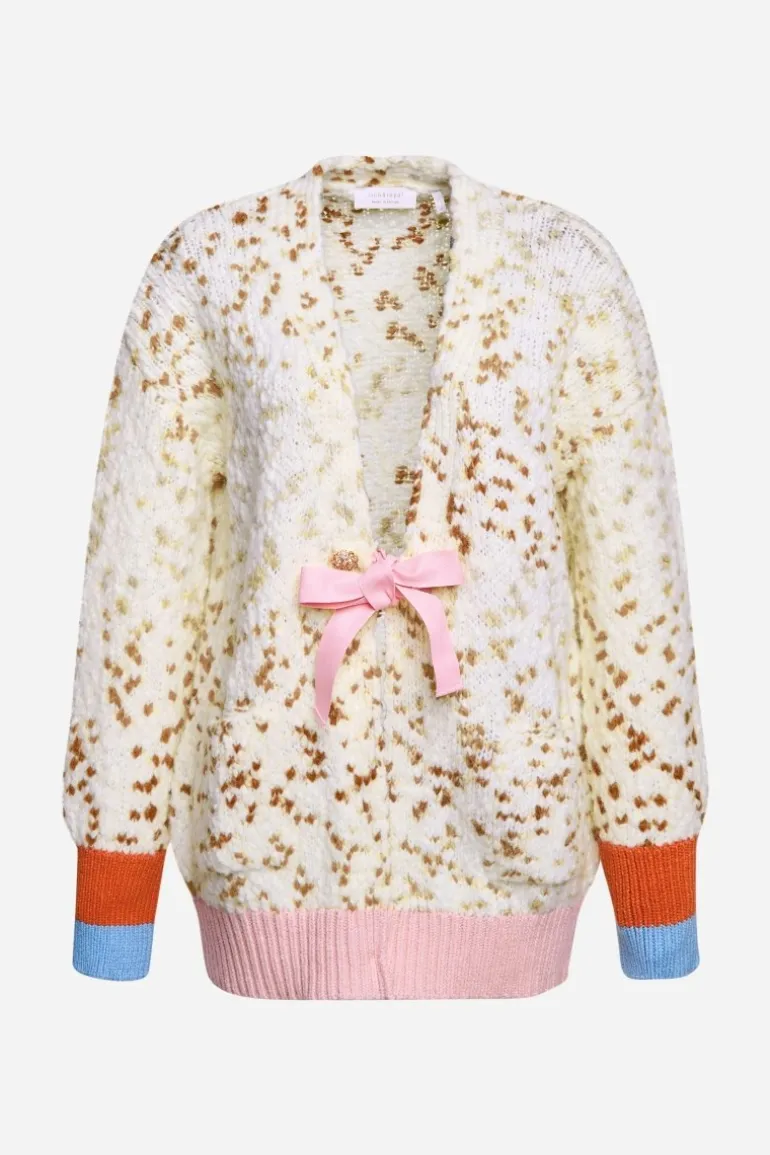 Cardigan Mit Kontrastbündchen Und Schleife
